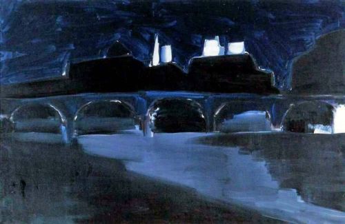 Nicolas de Staël, Le Pont Des Arts La Nuit 1954 reproduction peinte à la main