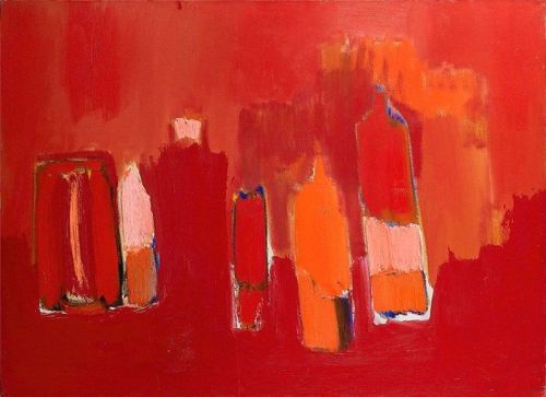 Nicolas De Stael Bouteilles Rouges 1955 reproduction peinte à la main