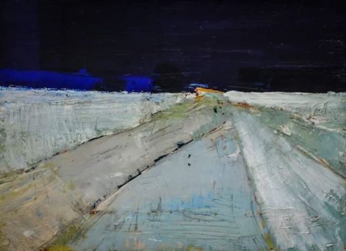 Nicolas De Stael En Gris Noir Et Neige reproduction peinte à la main
