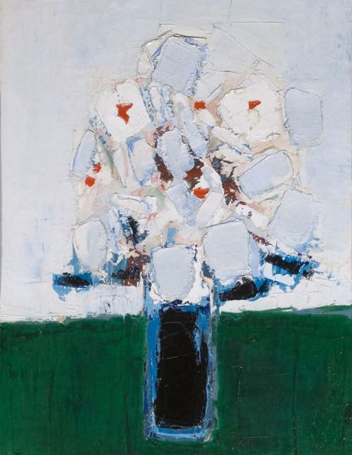 Nicolas De Stael Fleurs Dans Un Vase Bleu 1953 reproduction peinte à la main