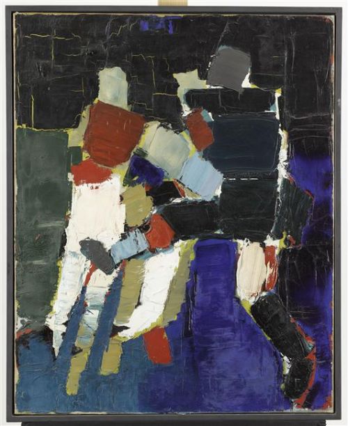 Nicolas De Stael Footballeurs reproduction peinte à la main